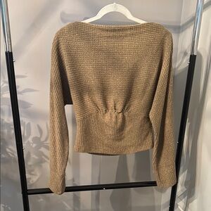 Women's Olive Green Off the shoulder Sweater